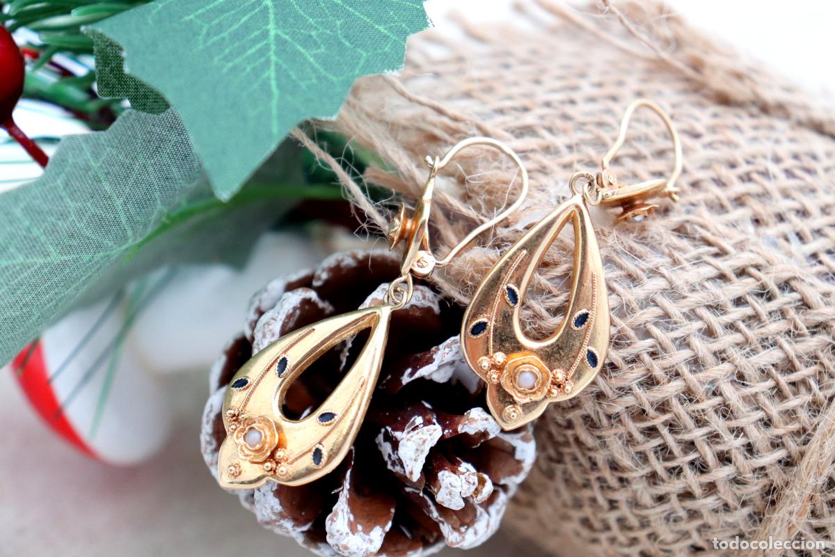 Joyeria: Pendientes de oro de 19,2 quilates con perlas - Foto 2