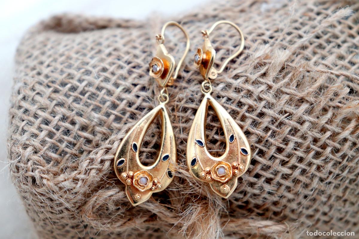 Gioielleria: Pendientes de oro de 19,2 quilates con perlas