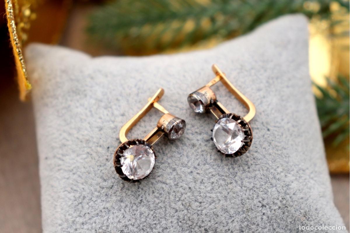 Jewelry: Pendientes de oro de 19,2 quilates con piedras de cuarzo