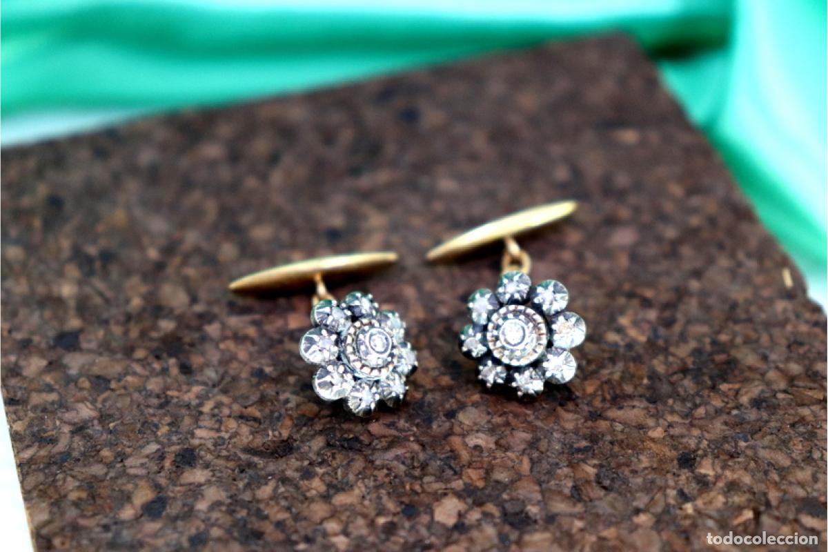 Joyeria: Gemelos de oro de 19,2 quilates con diamantes - Foto 2