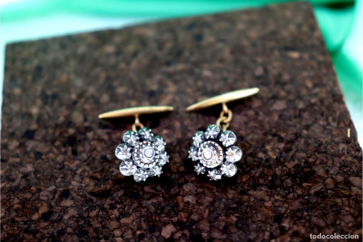 Joyeria: Gemelos de oro de 19,2 quilates con diamantes - Foto 3