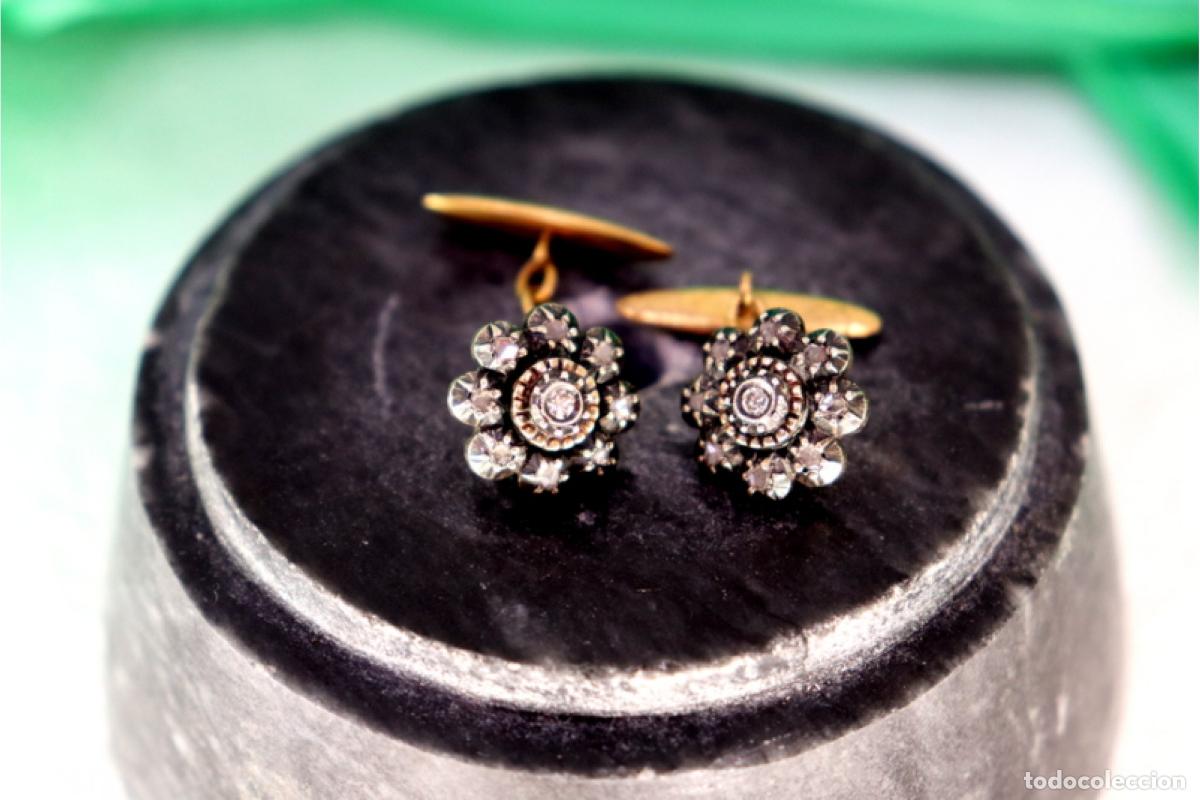 Joalheria: Gemelos de oro de 19,2 quilates con diamantes