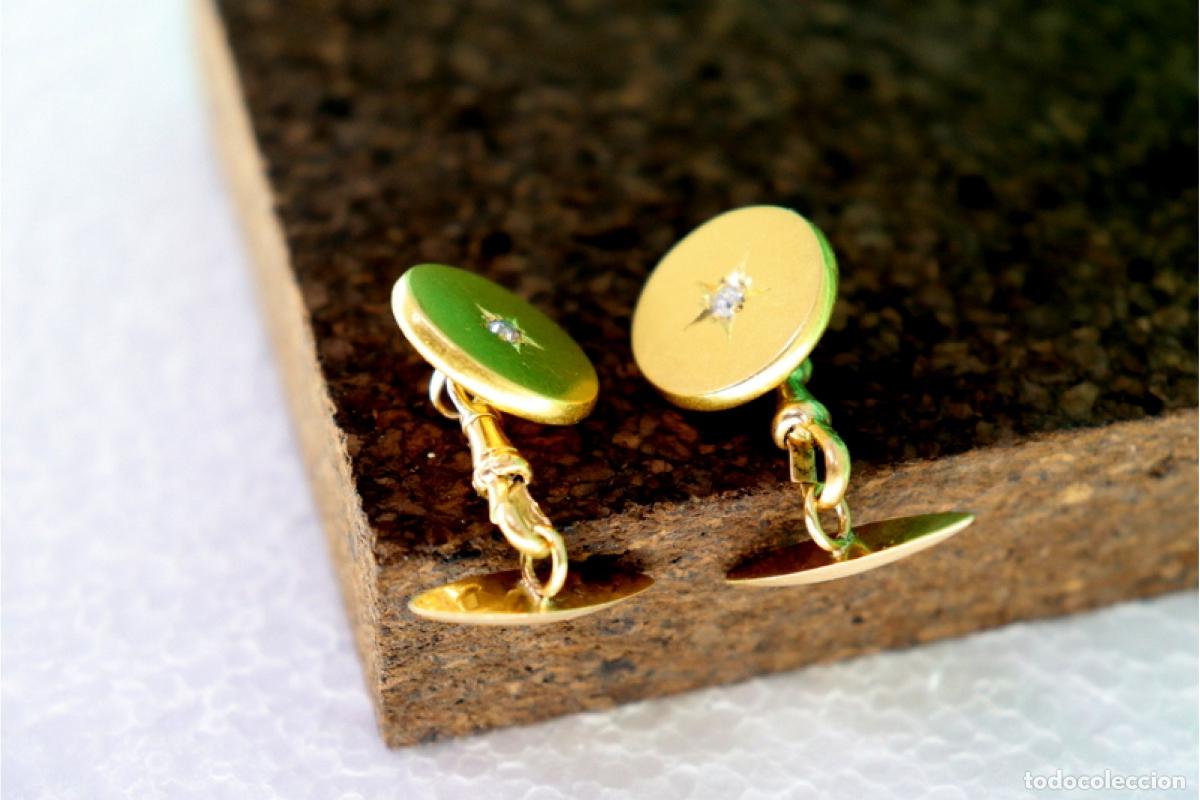 Joyeria: Gemelos de oro de 19,2 quilates con diamantes - Foto 6
