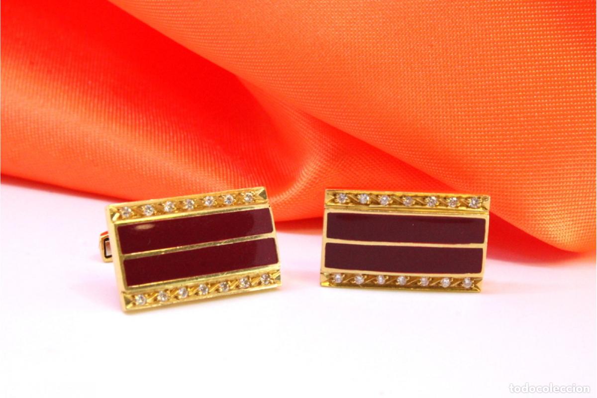 Joyeria: Gemelos de oro de 19,2 quilates con diamantes - Foto 2