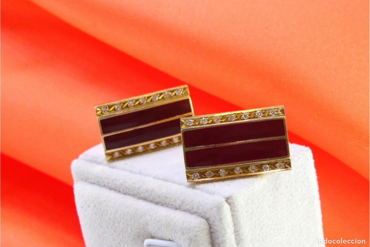 Joyeria: Gemelos de oro de 19,2 quilates con diamantes - Foto 6