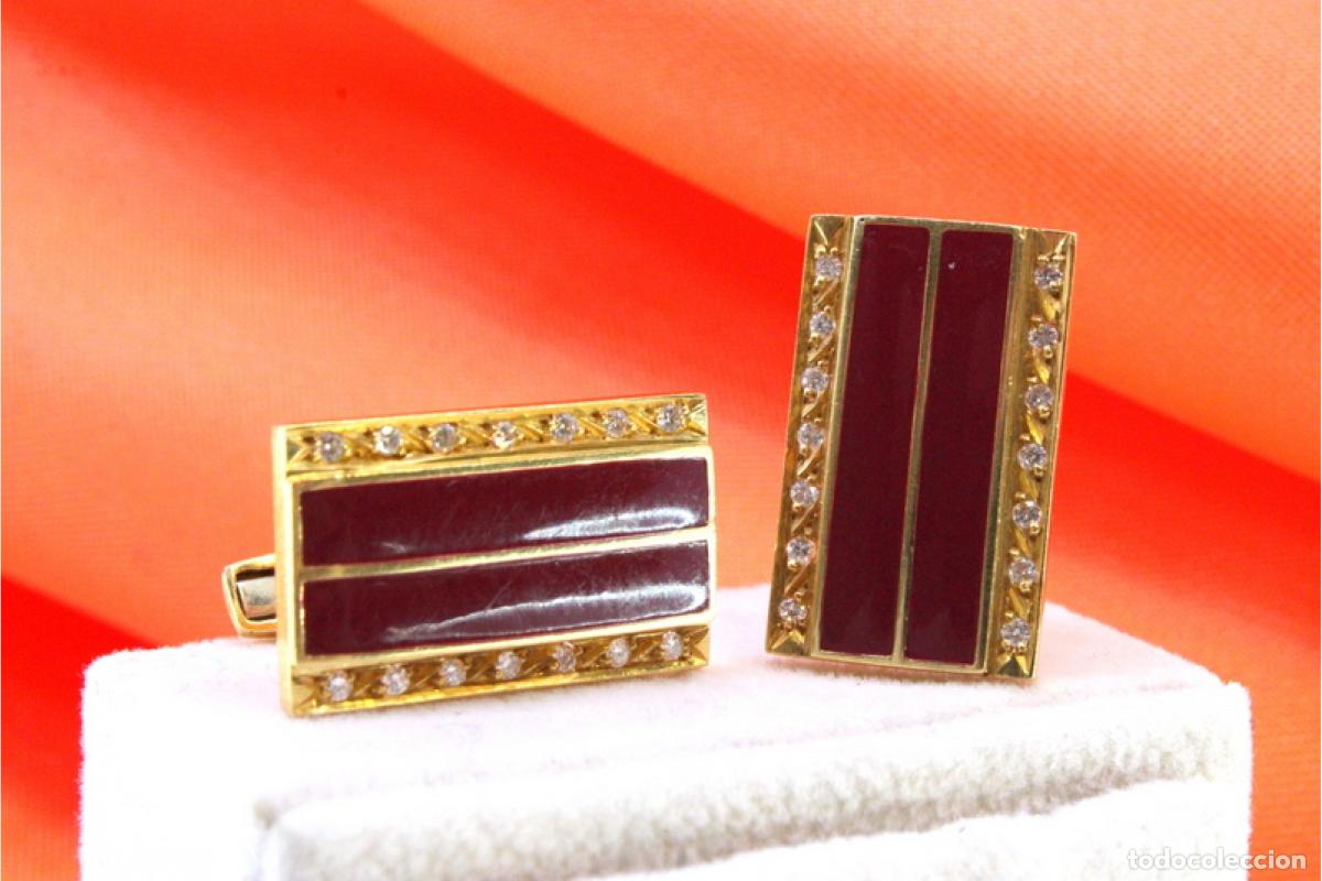Joalheria: Gemelos de oro de 19,2 quilates con diamantes
