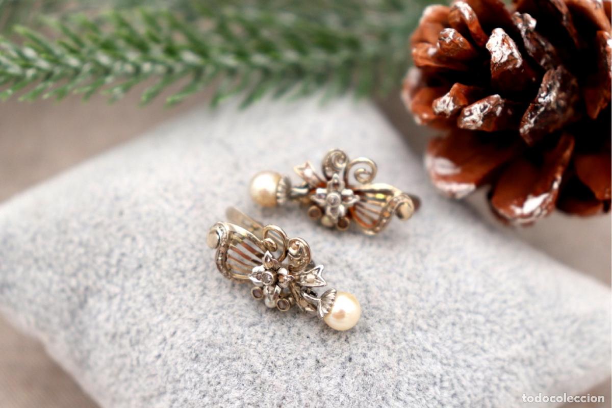 Joyeria: Gemelos de oro de 19,2 quilates con diamantes y perlas - Foto 2