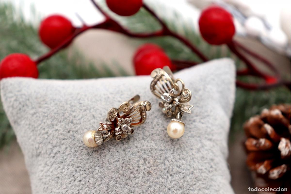 Joyeria: Gemelos de oro de 19,2 quilates con diamantes y perlas - Foto 3