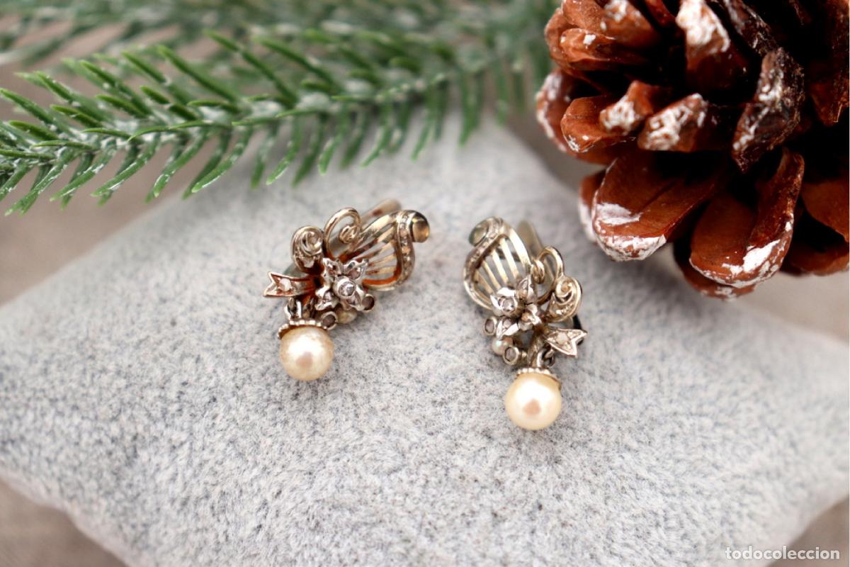 Joyeria: Gemelos de oro de 19,2 quilates con diamantes y perlas - Foto 4