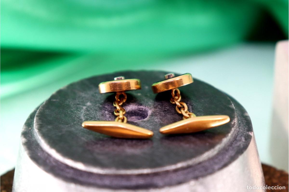 Joyeria: Gemelos de oro de 19,2 quilates con &oacute;nix - Foto 5