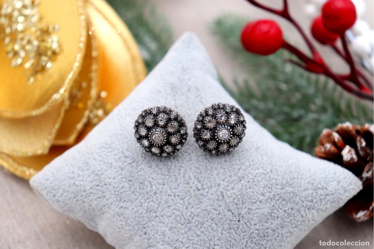 Joyeria: Pendientes en oro de 19,2K y plata con diamantes. - Foto 5