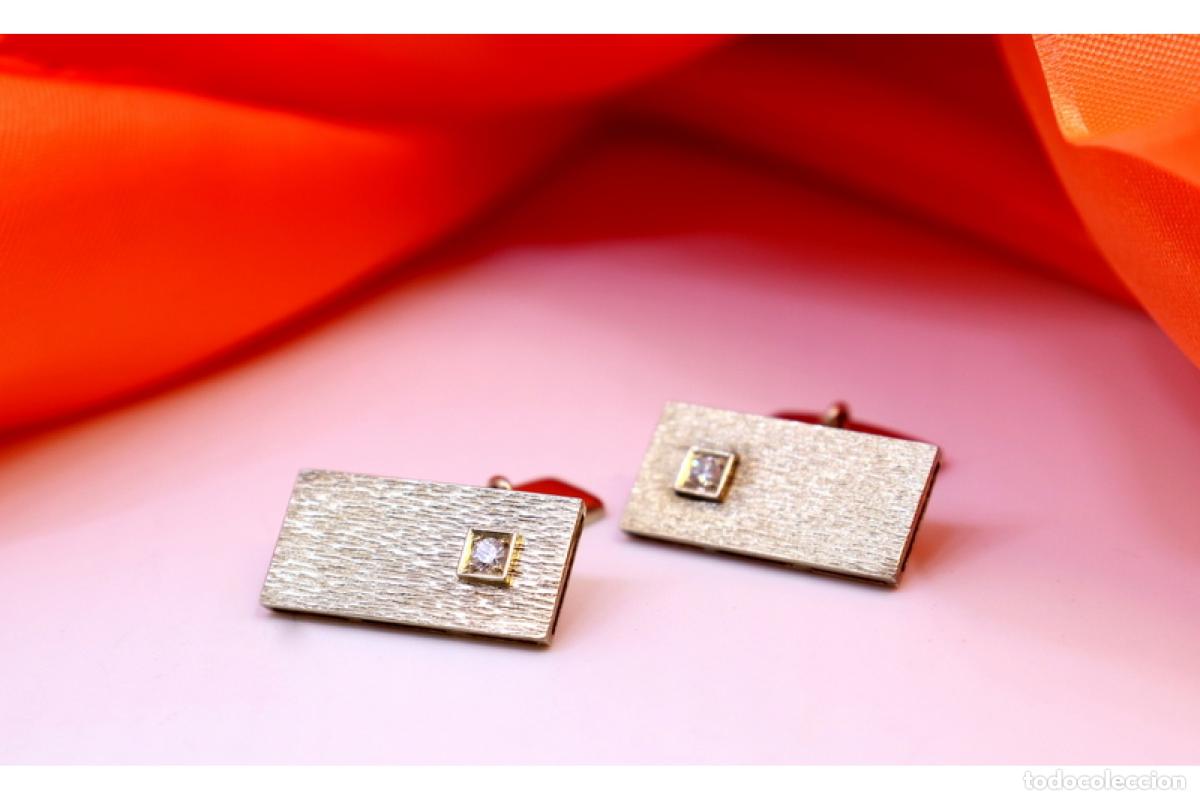 Joyeria: Gemelos de oro de 19,2 quilates con diamantes - Foto 2