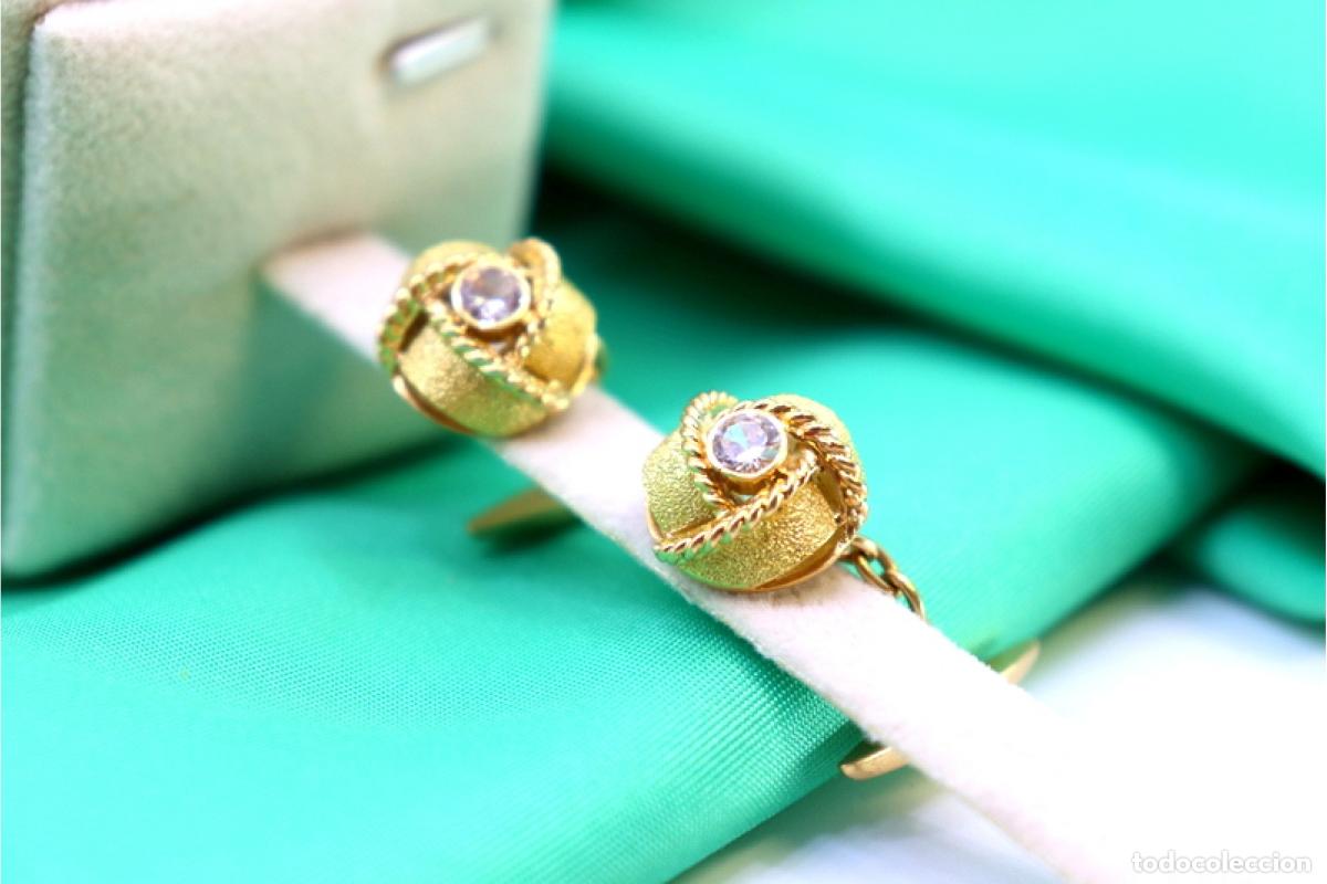 Joyeria: Gemelos de oro de 19,2 quilates con espinelas - Foto 4