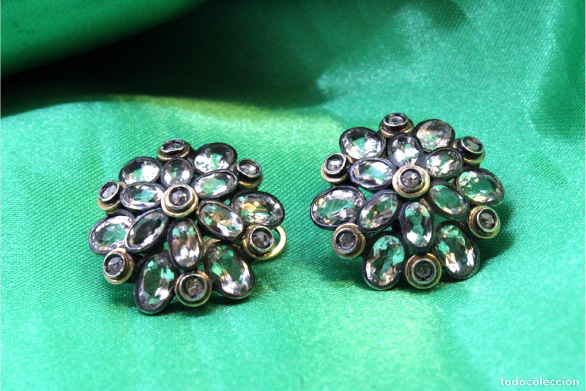 Joyeria: Pendientes en oro de 19,2K y plata con diamantes. - Foto 5