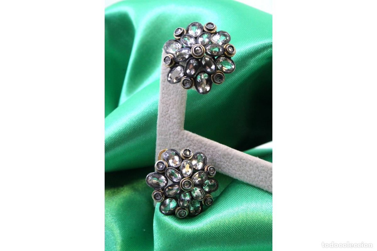 Joyeria: Pendientes en oro de 19,2K y plata con diamantes. - Foto 6