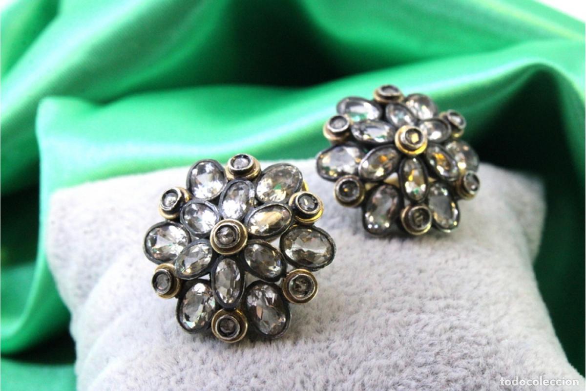 Joyeria: Pendientes en oro de 19,2K y plata con diamantes. - Foto 7