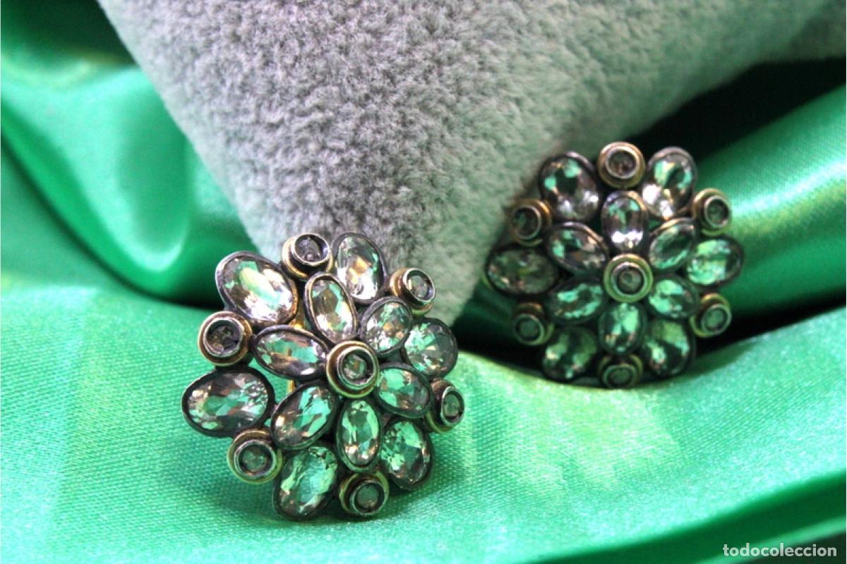 Joyeria: Pendientes en oro de 19,2K y plata con diamantes. - Foto 1