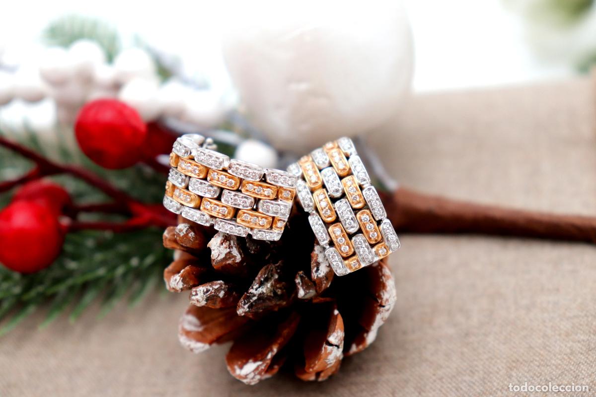 Joyeria: Pendientes en oro bicolor de 18 quilates con diamantes. - Foto 4