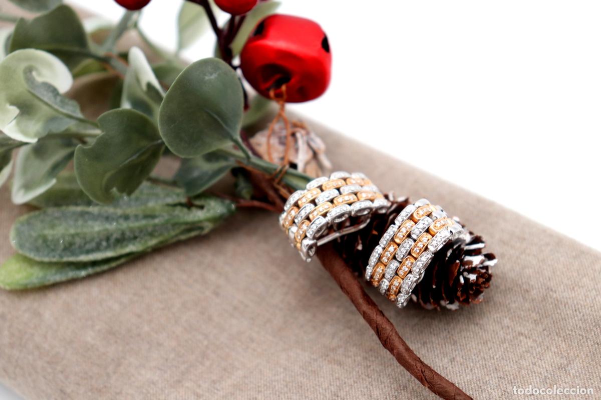 Joyeria: Pendientes en oro bicolor de 18 quilates con diamantes. - Foto 5