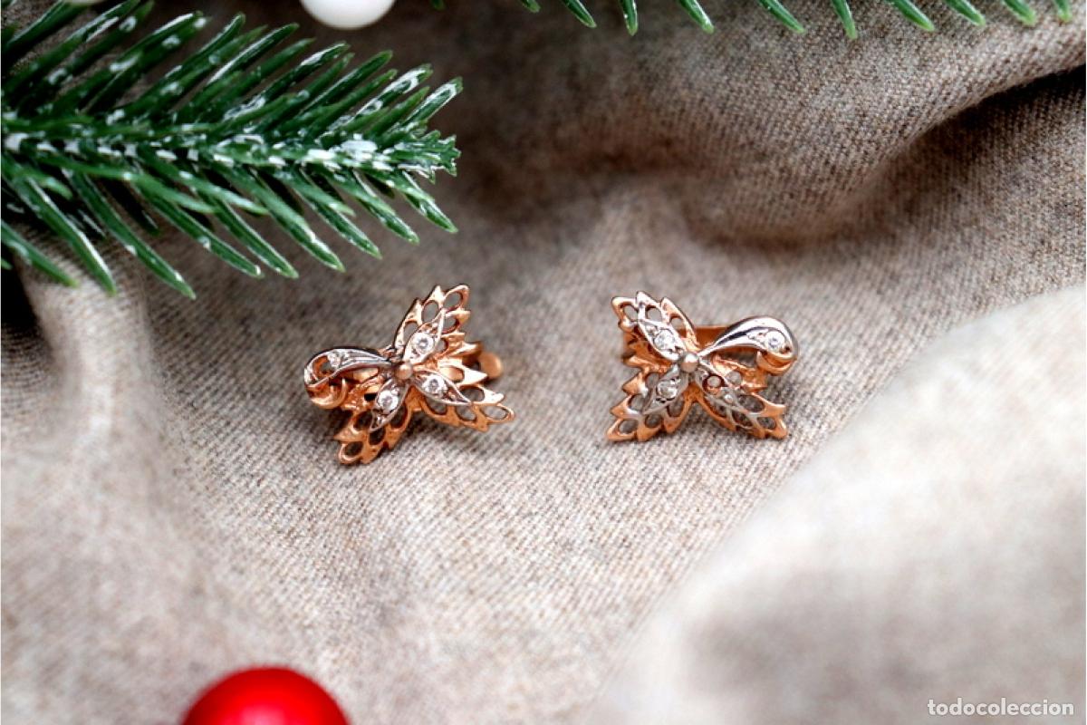 Joyeria: Pendientes de oro de 15 quilates con diamantes - Foto 4