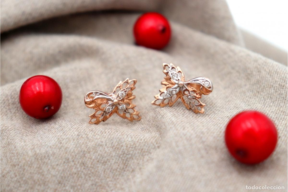 Joyeria: Pendientes de oro de 15 quilates con diamantes - Foto 5