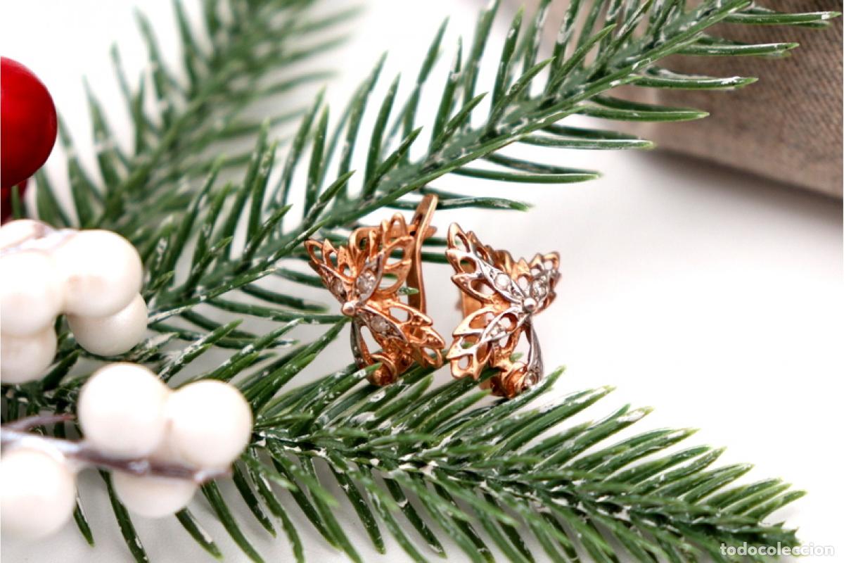 Joyeria: Pendientes de oro de 15 quilates con diamantes - Foto 6