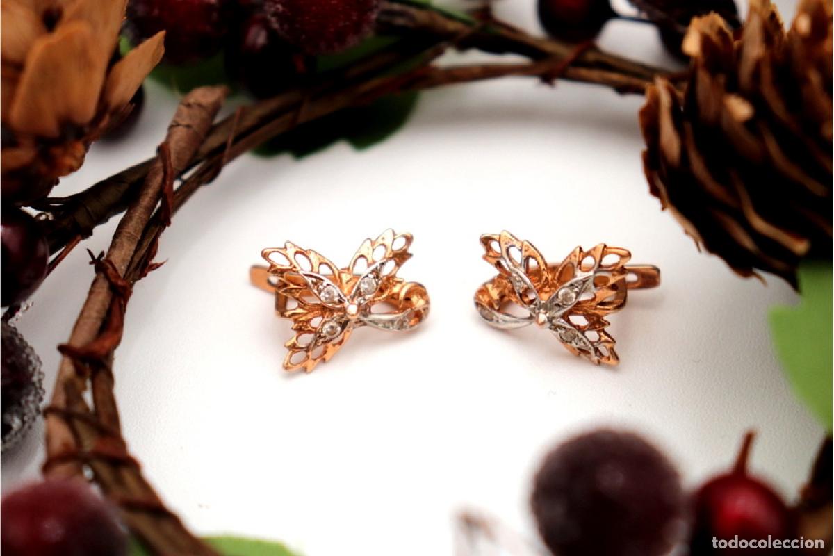 Joyeria: Pendientes de oro de 15 quilates con diamantes - Foto 1