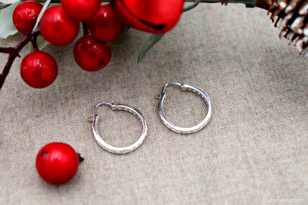Joyeria: Pendientes en oro blanco de 19,2K. - Foto 3