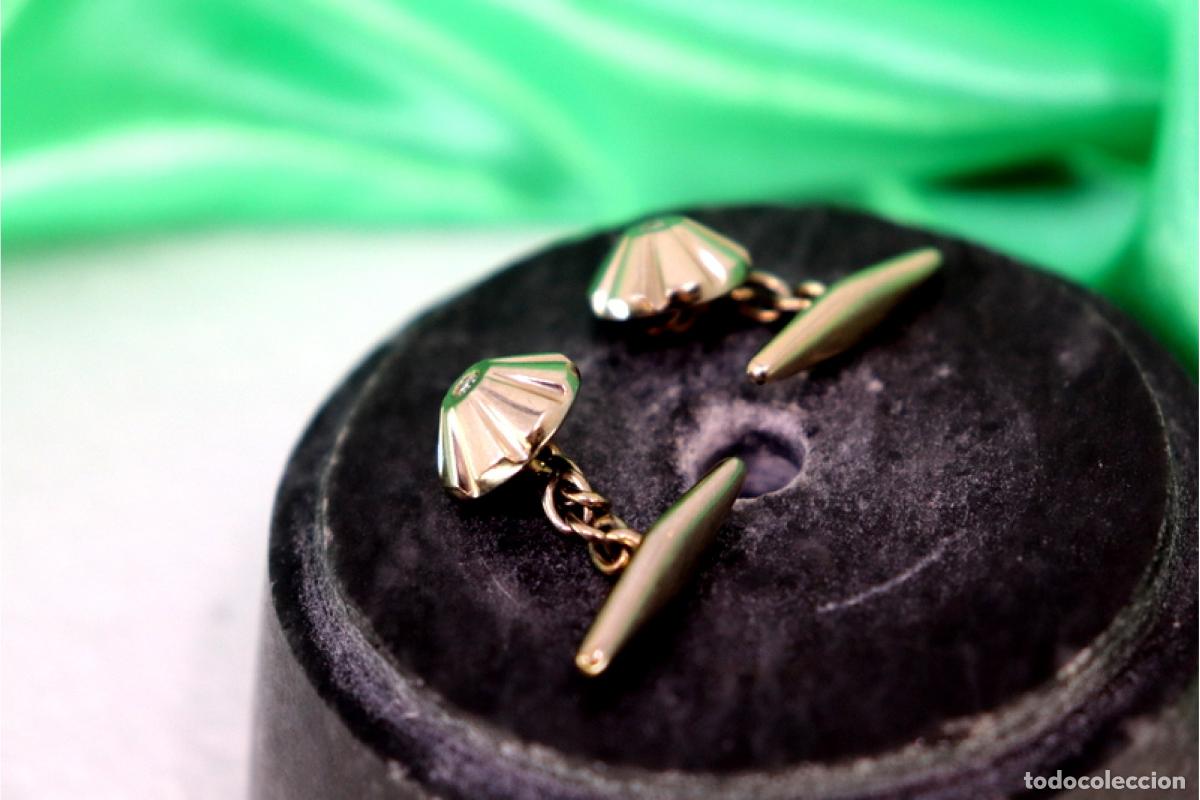 Joyeria: Gemelos en oro blanco de 19,2K con diamantes. - Foto 5