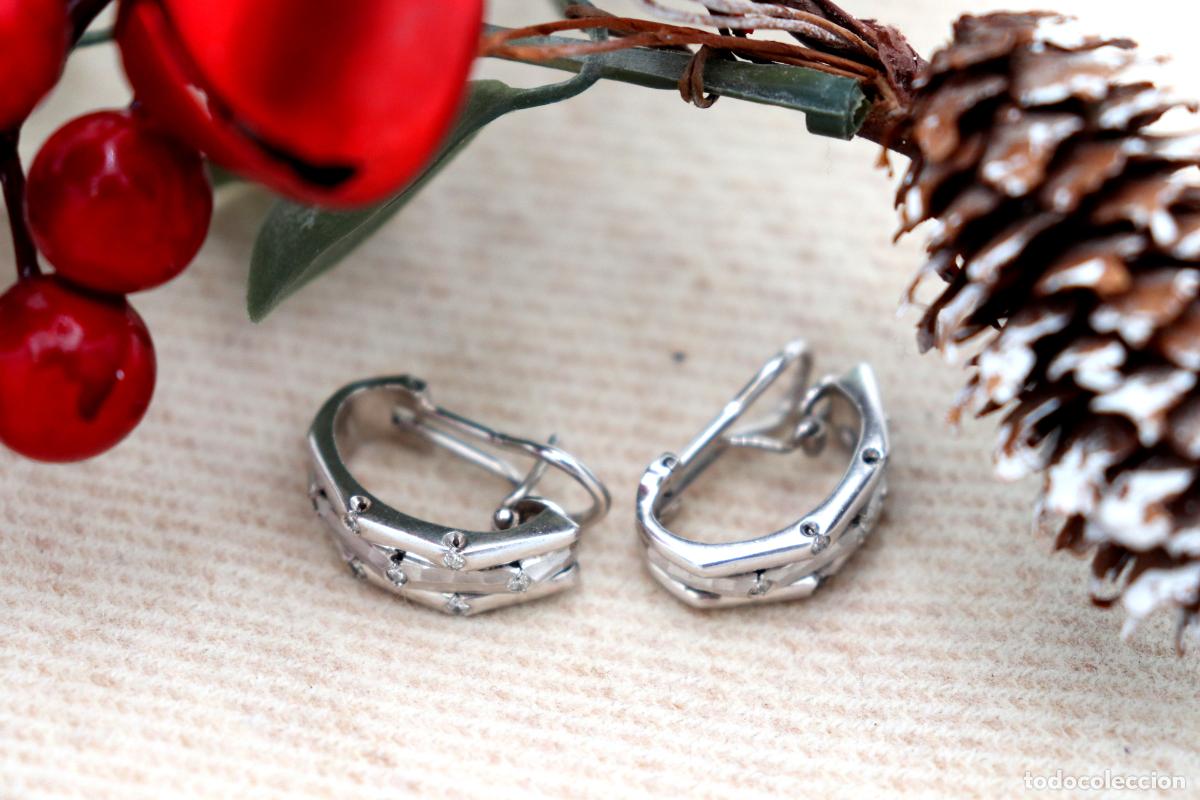 Joyeria: Pendientes en oro blanco de 19,2K con diamantes. - Foto 7