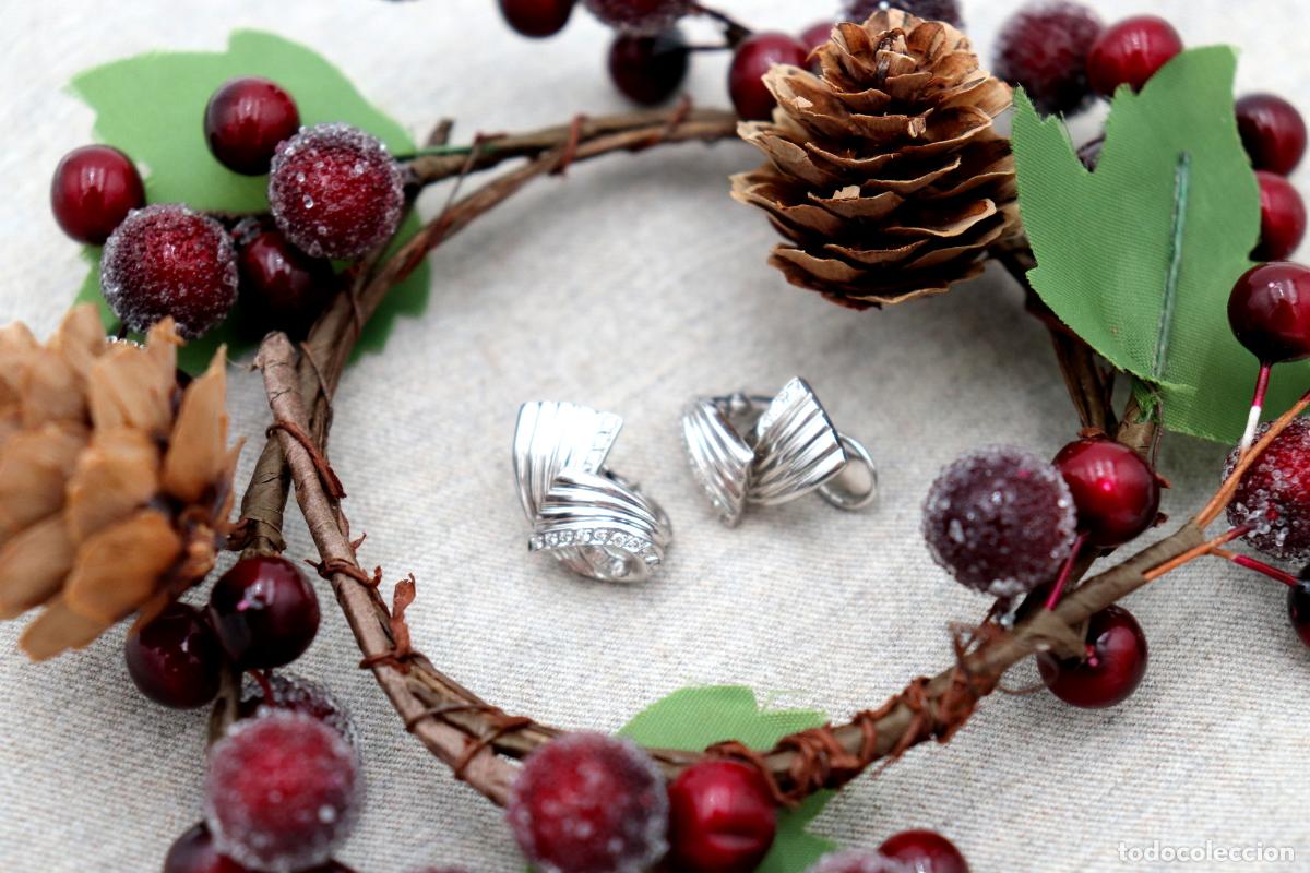 Joyeria: Pendientes en oro blanco de 19,2K con diamantes. - Foto 3