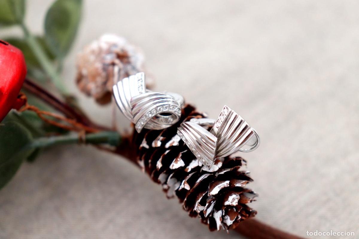 Joyeria: Pendientes en oro blanco de 19,2K con diamantes. - Foto 4