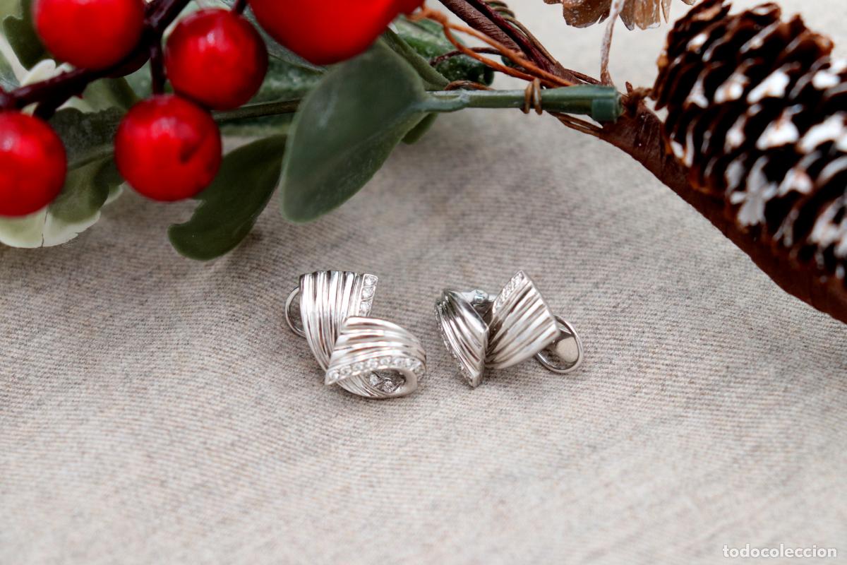 Joyeria: Pendientes en oro blanco de 19,2K con diamantes. - Foto 5
