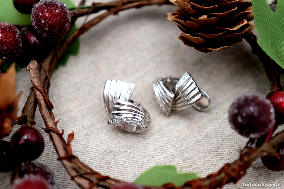Joyeria: Pendientes en oro blanco de 19,2K con diamantes. - Foto 1