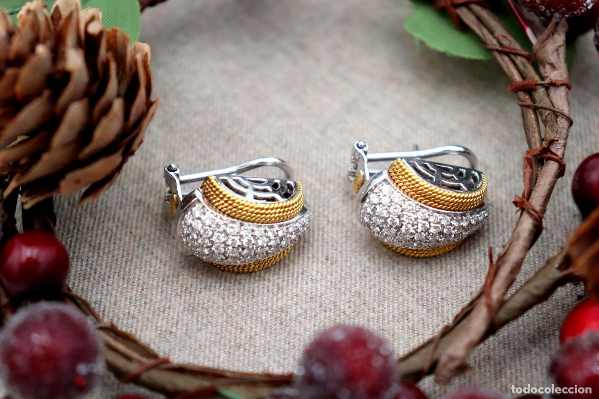 Joyeria: Pendientes de oro de 18 quilates con diamantes - Foto 3