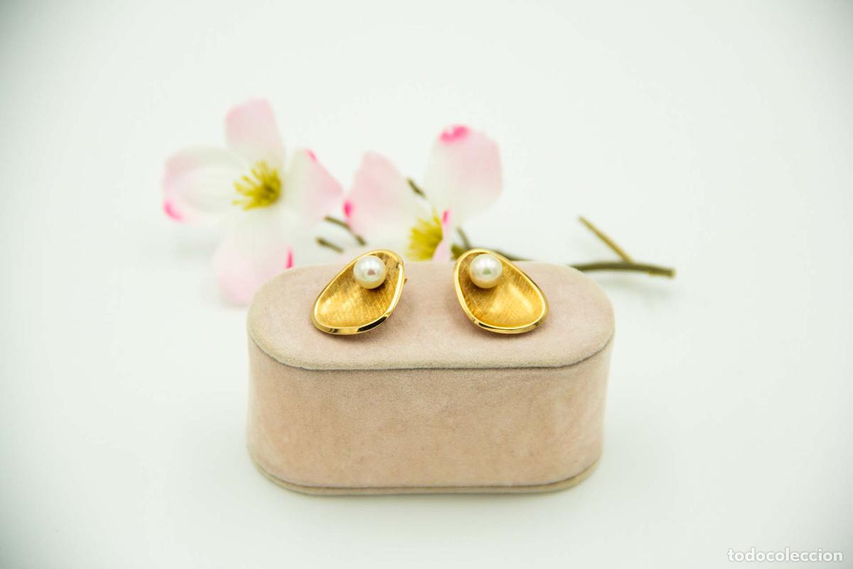 Joyeria: Pendientes de oro con perlas - Foto 2