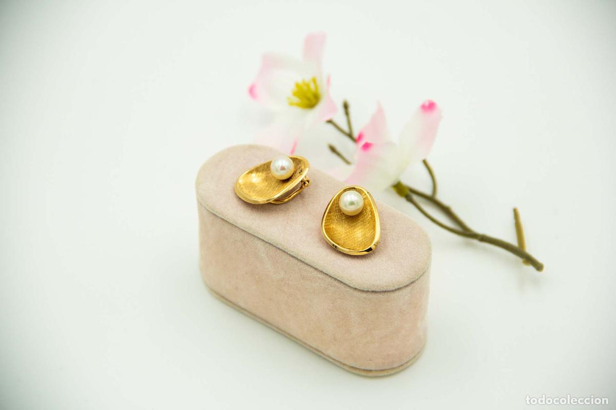 Joyeria: Pendientes de oro con perlas - Foto 3