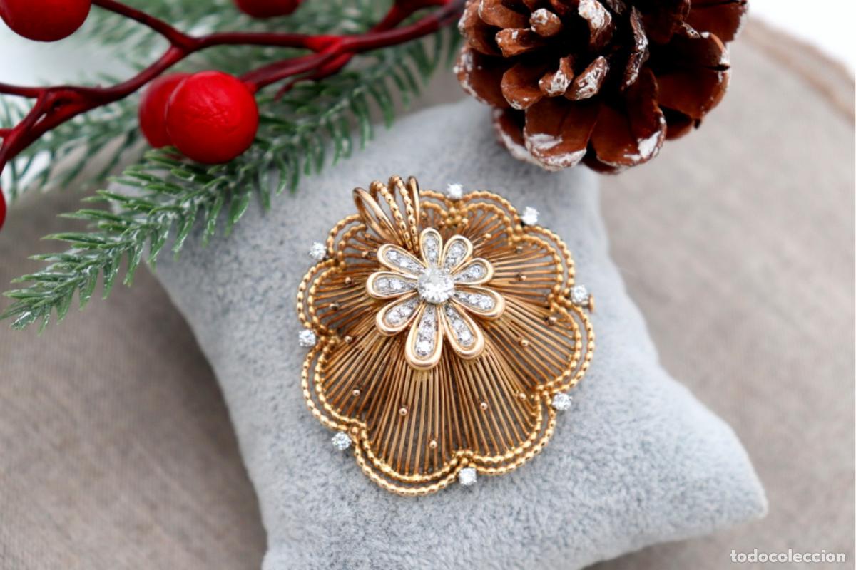 Joyeria: Broche de oro de 18 quilates con diamantes - Foto 3