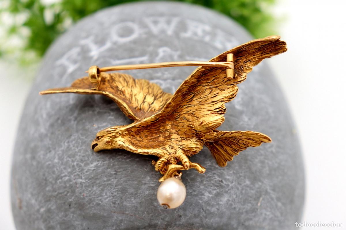 Joyeria: Broche de oro de 18 quilates con perla - &Aacute;guila - Foto 5