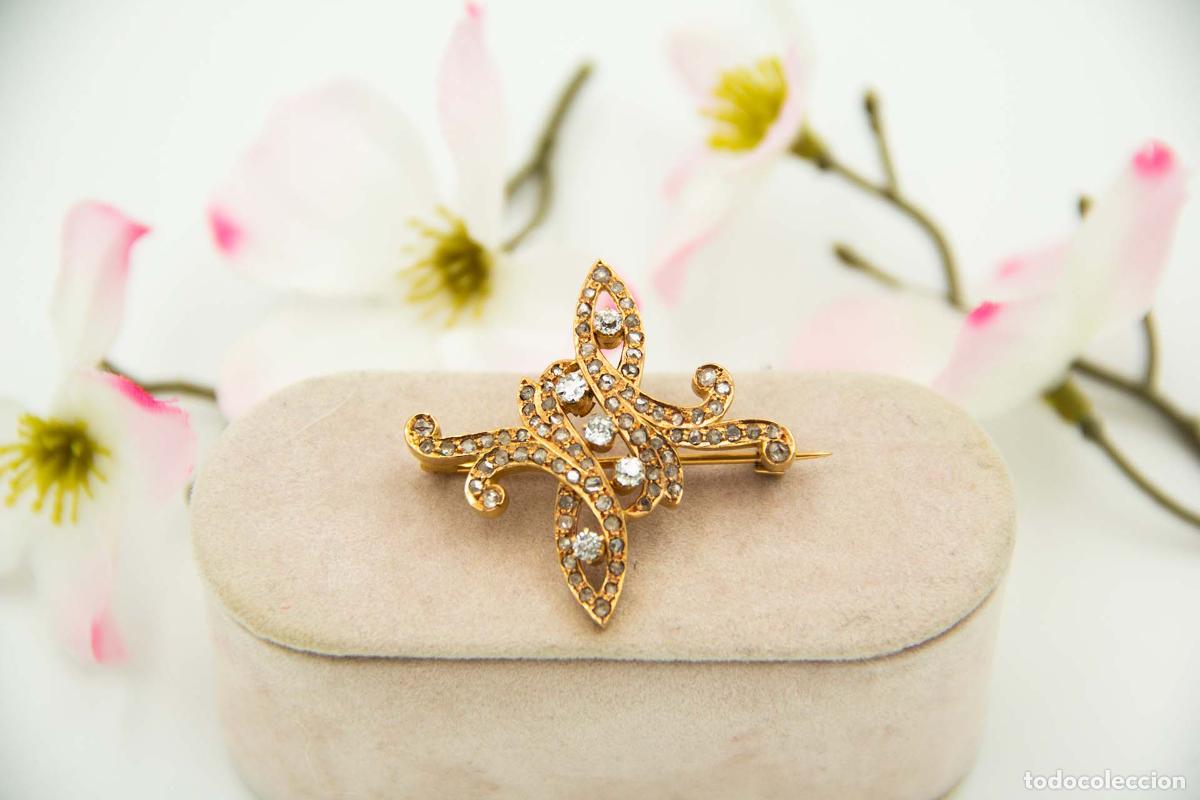 Joyeria: Broche de oro de 19,2 quilates con diamantes - Foto 2