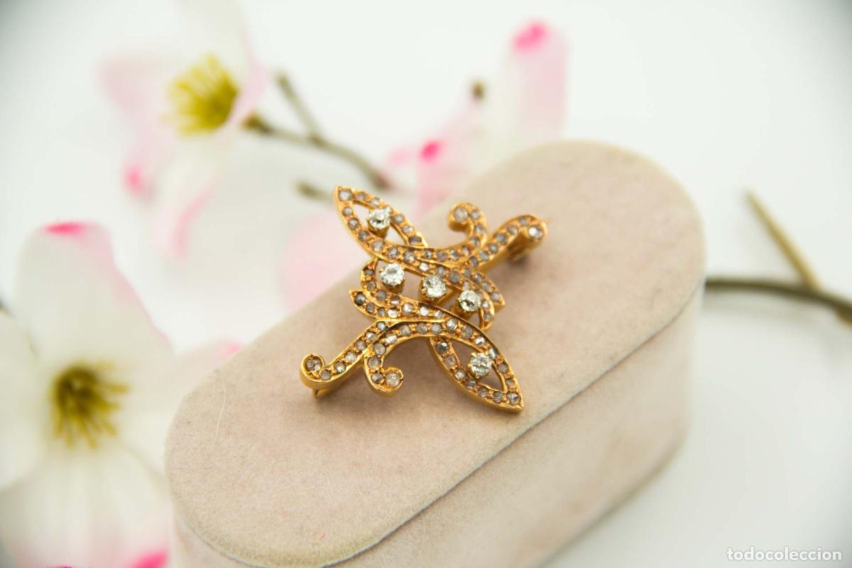 Joyeria: Broche de oro de 19,2 quilates con diamantes - Foto 3
