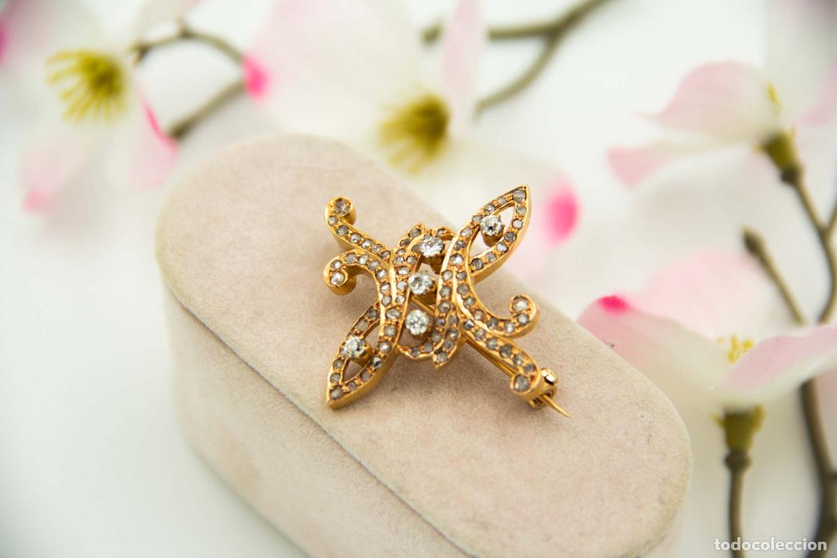 Joyeria: Broche de oro de 19,2 quilates con diamantes - Foto 4