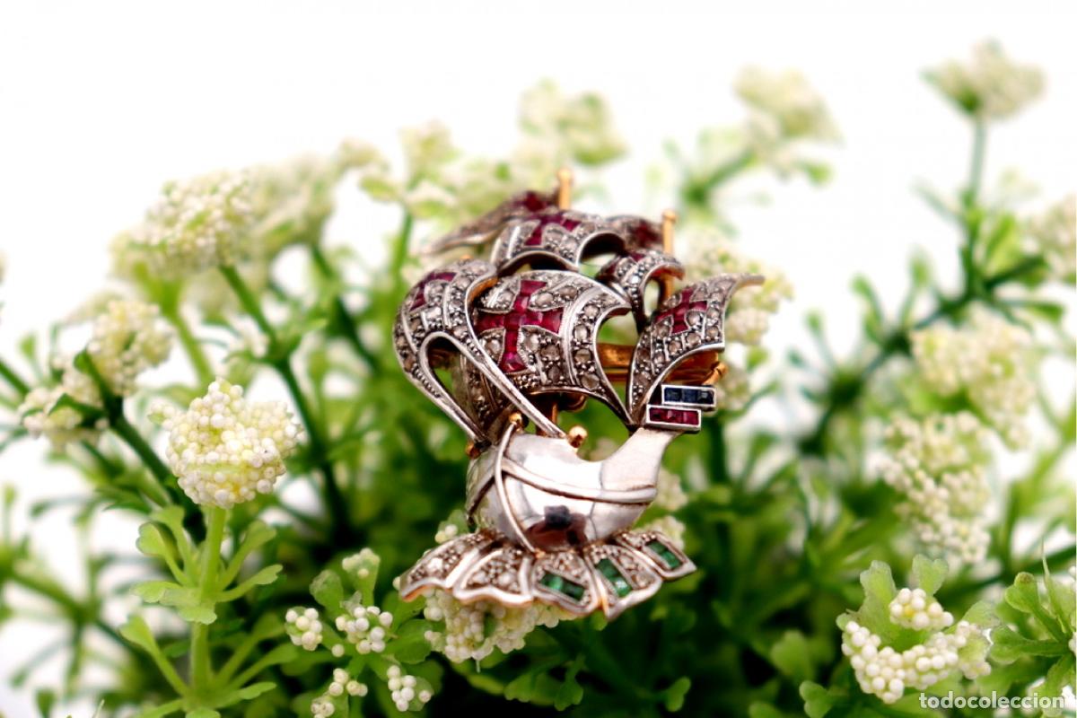 Joyeria: Broche de oro de 19,2 quilates con diamantes - Foto 2