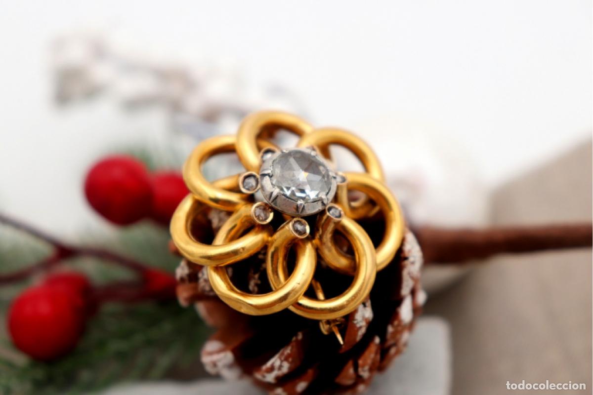 Joyeria: Broche de oro de 19,2 quilates con diamantes - Foto 2