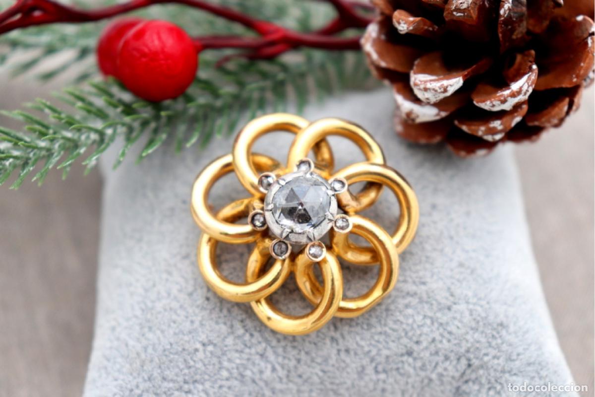 Joyeria: Broche de oro de 19,2 quilates con diamantes - Foto 1