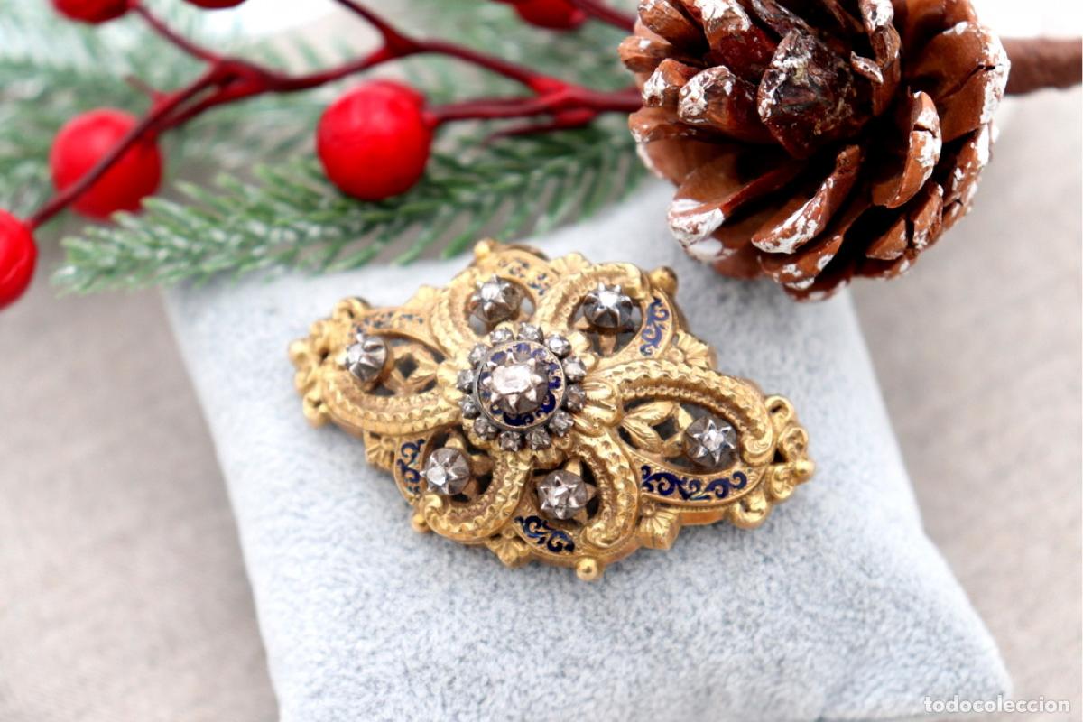 Joyeria: Broche de oro de 19,2 quilates con diamantes - Foto 1