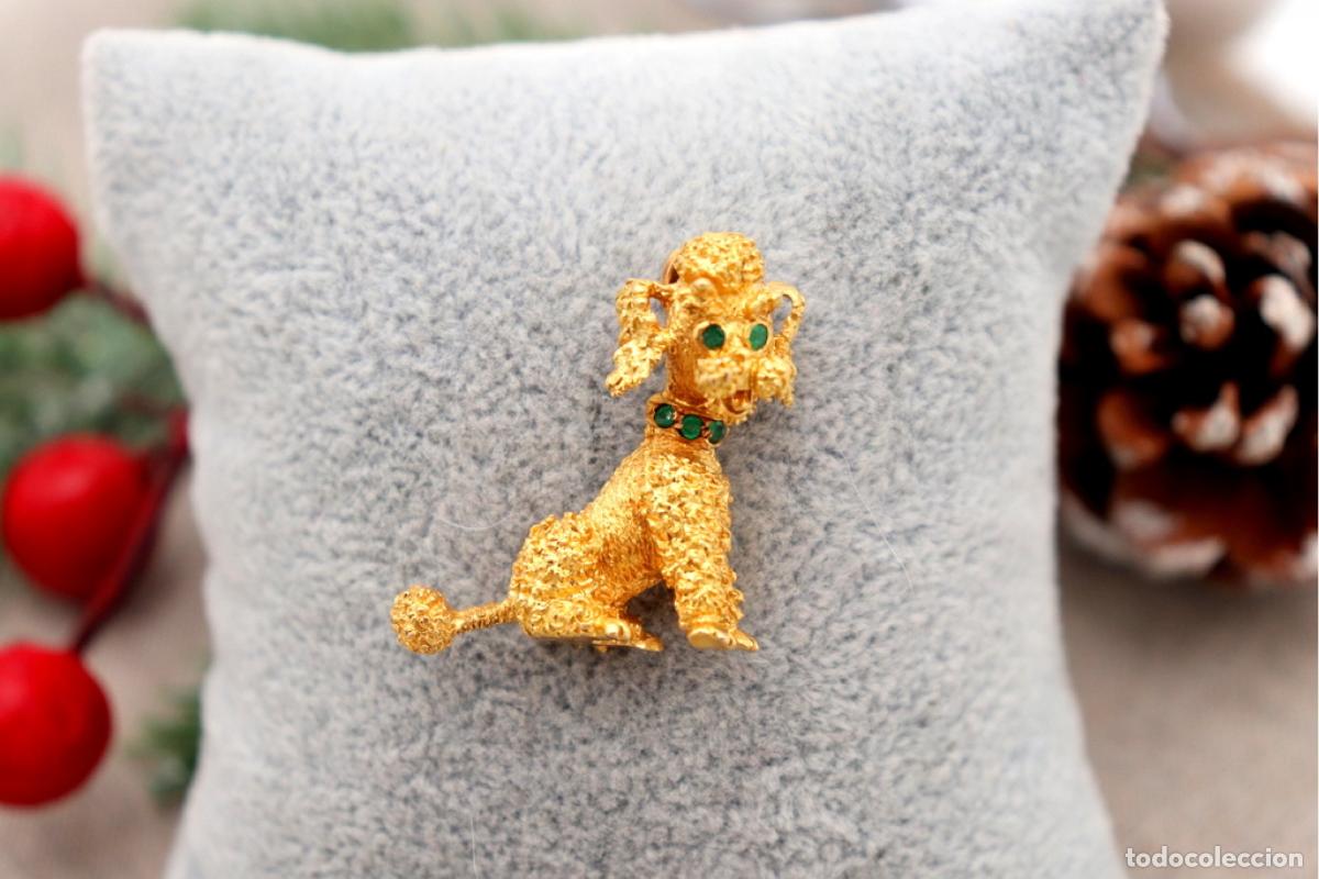 Joyeria: Broche de oro de 19,2 quilates con diamantes - Perro - Foto 1