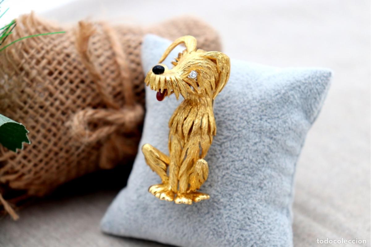 Joyeria: Broche de oro de 19,2 quilates con diamantes - Perro - Foto 3