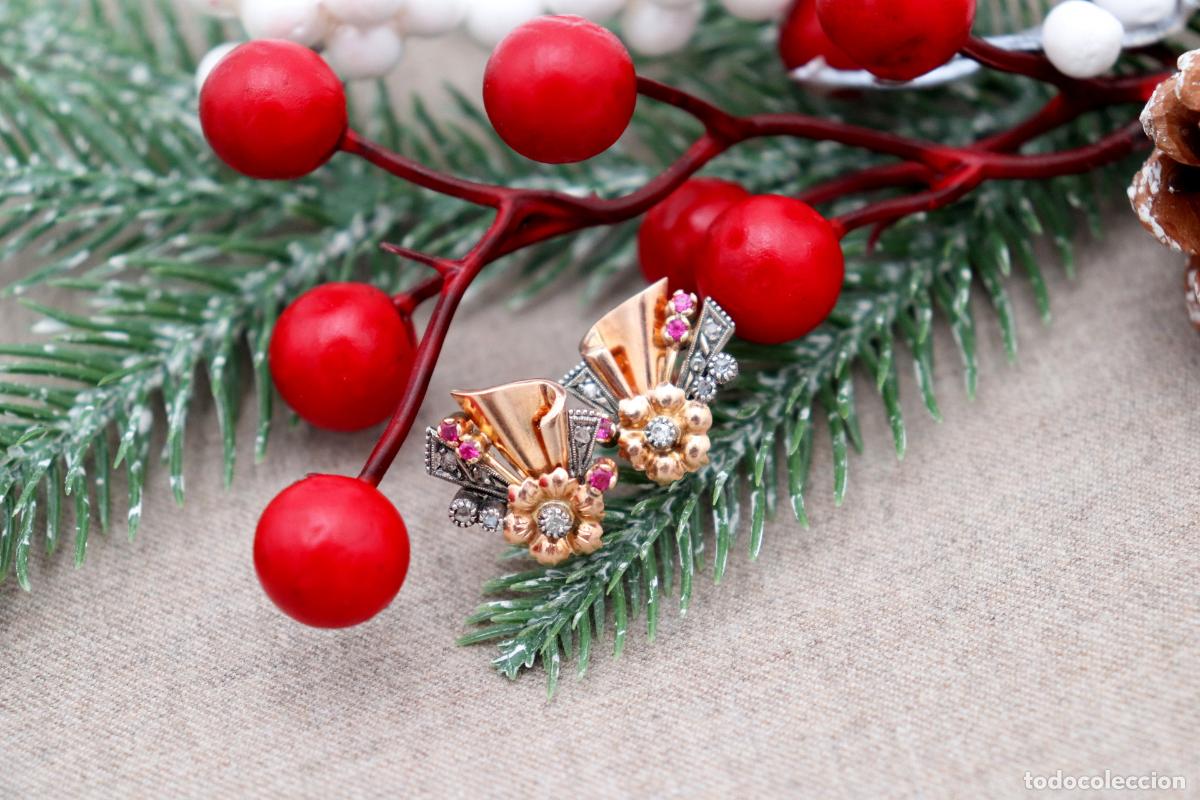 Joyeria: Pendientes de oro de 19,2 quilates con diamantes - Foto 4