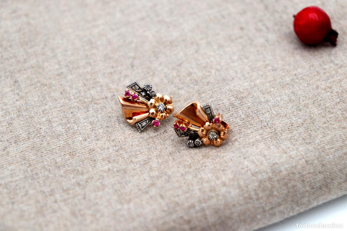 Joyeria: Pendientes de oro de 19,2 quilates con diamantes - Foto 5